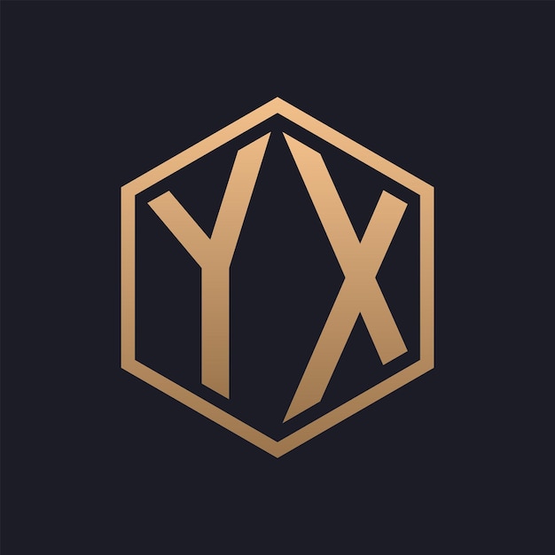 Elegant Hexagon Letter YX Logo Design Initial Luxurious YX Logo Template