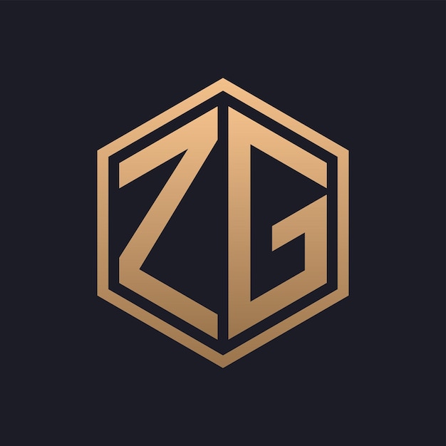 Elegant Hexagon Letter ZG Logo Design Initial Luxurious ZG Logo Template