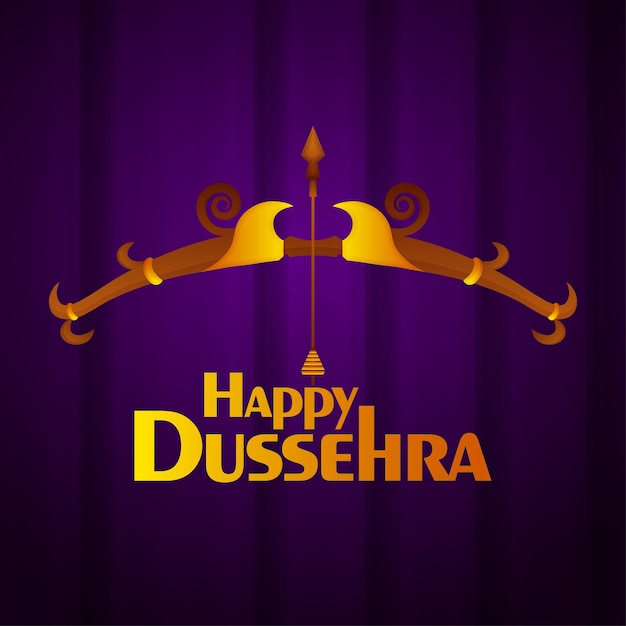 Elegant hindu festival happy dussehra celebration card