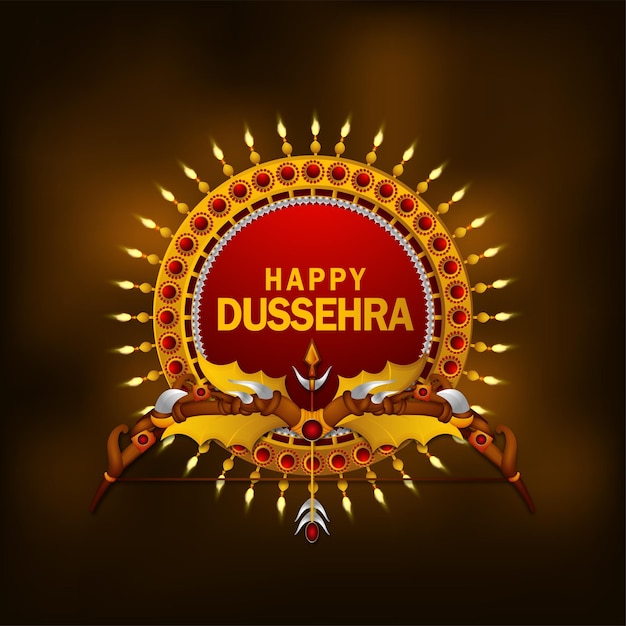 Elegant hindu festival happy dussehra celebration card