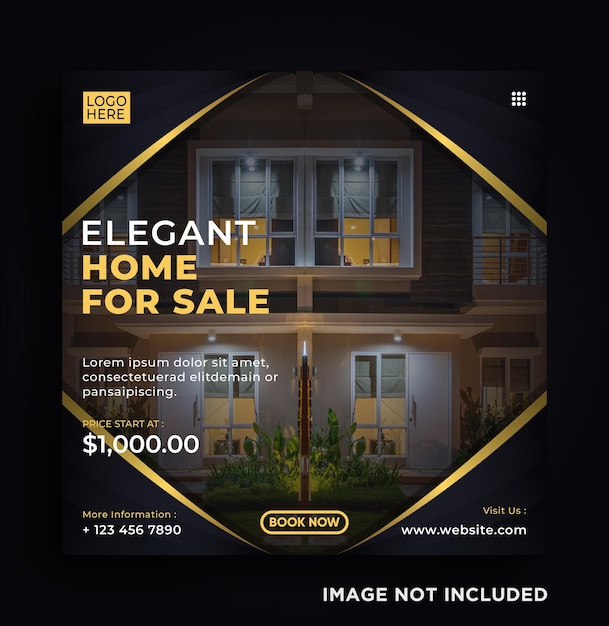 Elegant home sale banner or social media post