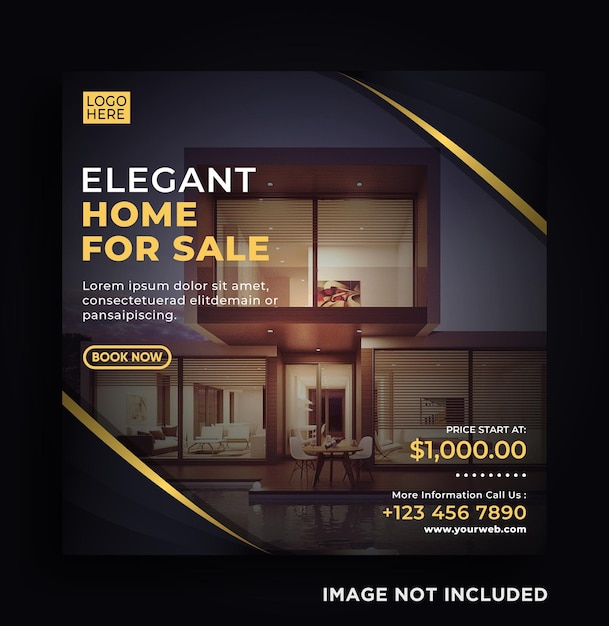 Elegant home sale banner or social media post