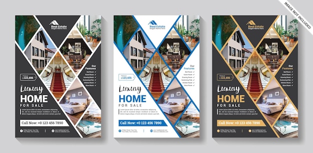 Elegant Home For Sale Real Estate Flyer Template Premium Vector