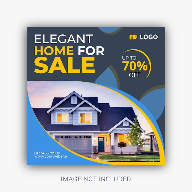 Elegant home for sale social media post template