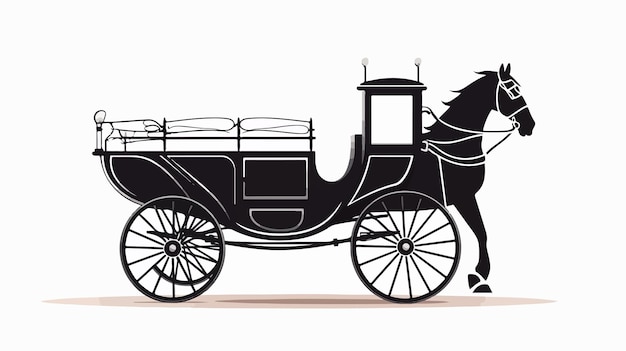 Elegant Horse Carriage Silhouette Vector Illustration