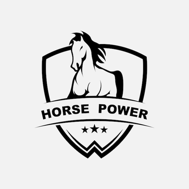 Elegant horse icon Royal stallion logo with slogan template