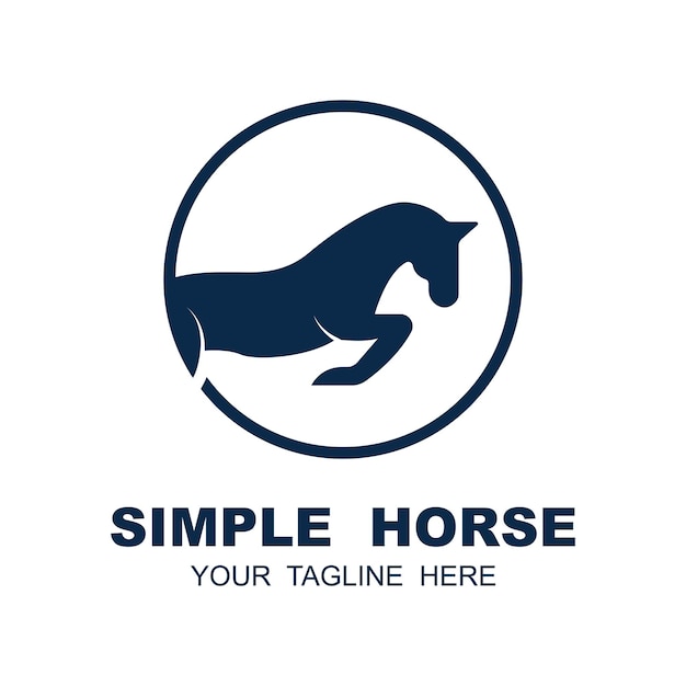 Elegant horse icon Royal stallion logo with slogan template