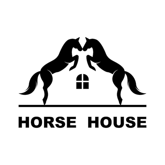 Elegant horse icon Royal stallion logo with slogan template