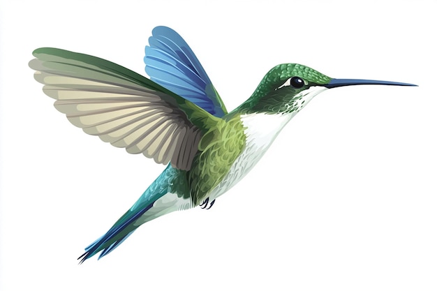 Elegant Hummingbird Flying in Vector