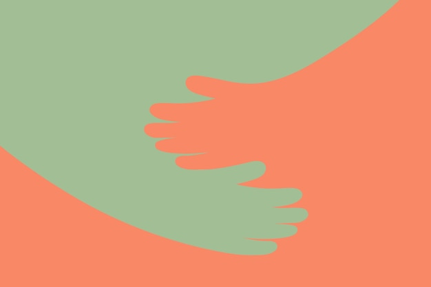 Vector elegant illustration of hands in an embrace portraying themes of solidarity compassion and unity ideal for posters and brochures promoting social causes