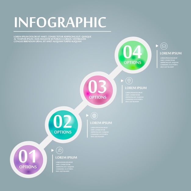 Elegant infographic design with colorful circular elements