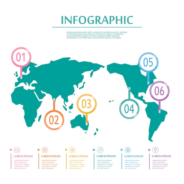 Elegant infographic template design with thin line circle elements