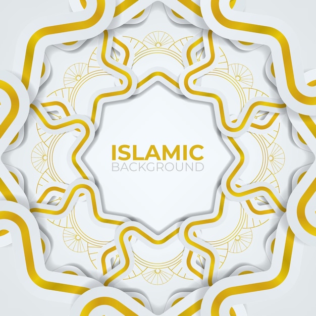 elegant islamic background with golden line