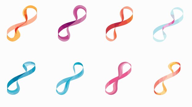 Vector elegant isolated ribbons on background