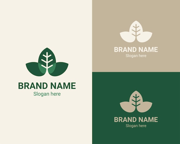 elegant leaf logo design