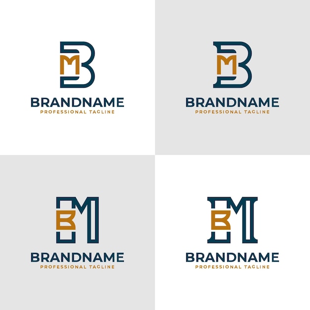 Vector elegant letter bm and mb monogram logo suitable for business with bm or mb initials