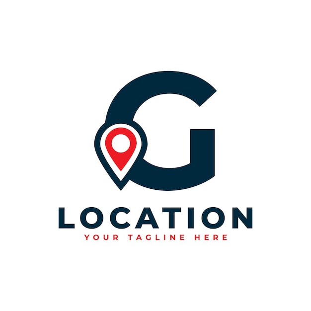 Elegant Letter G Geotag or Location Symbol Logo Red Shape Point Location Icon for Business