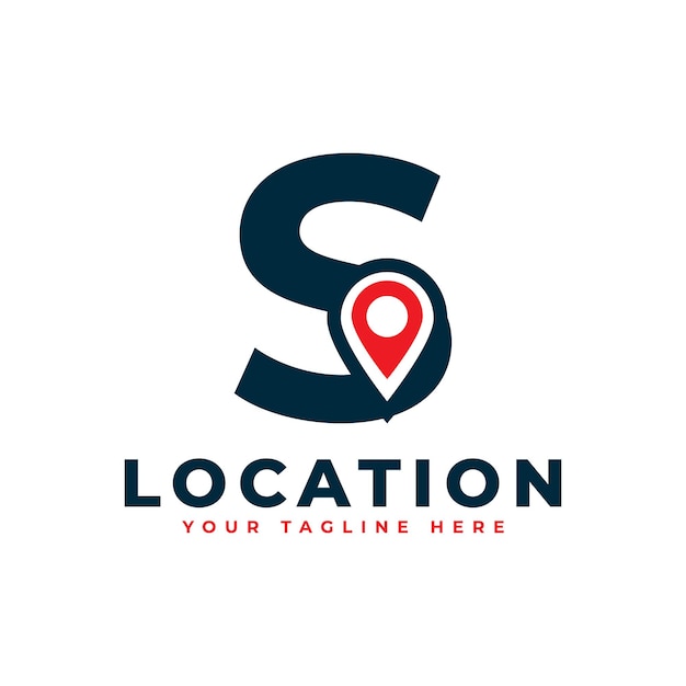 Elegant Letter S Geotag or Location Symbol Logo Red Shape Point Location Icon for Business