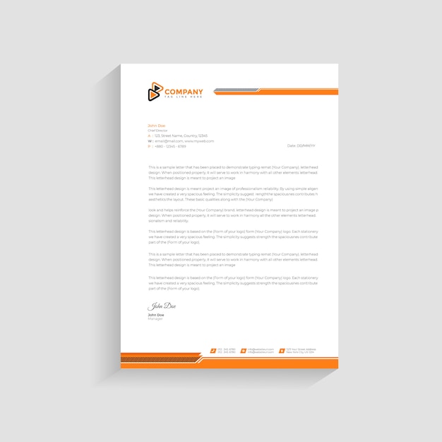 Elegant letterhead design template Premium  .