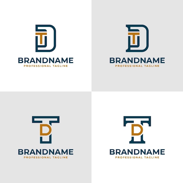 Vector elegant letters dt and td monogram logo suitable for business with td or dt initials