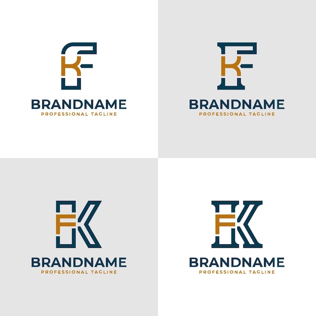 Vector elegant letters fk and kf monogram logo suitable for business with fk or kf initials