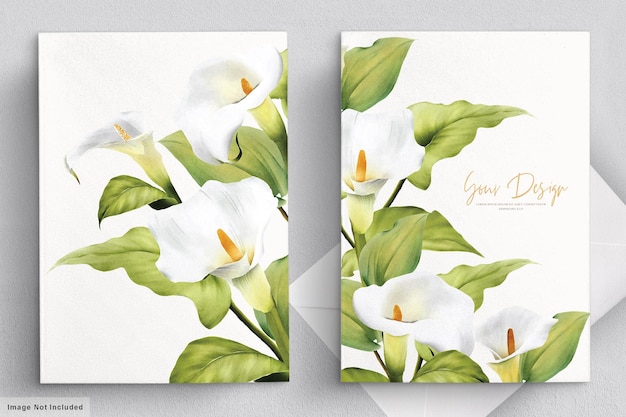 elegant lily wedding card set