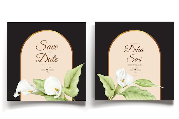 Elegant lily wedding card set