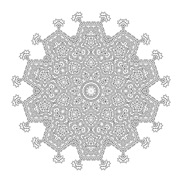 Elegant line art mandala vector for design