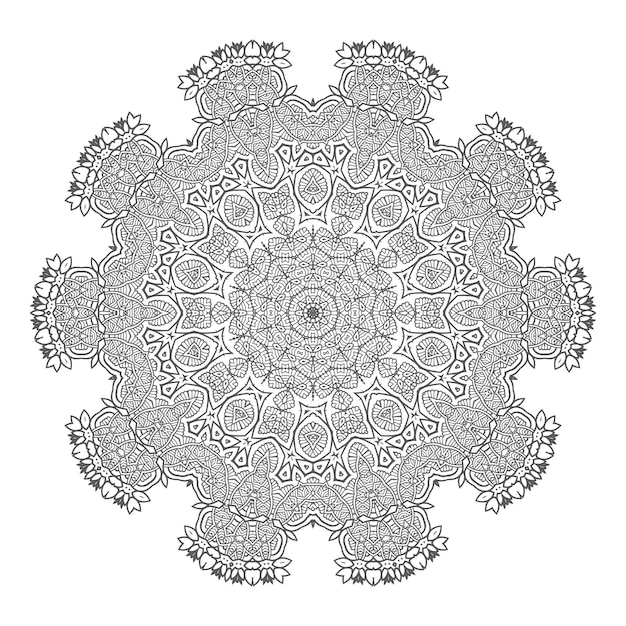 Elegant line art mandala vector for design