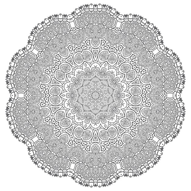 Elegant line art mandala vector for design