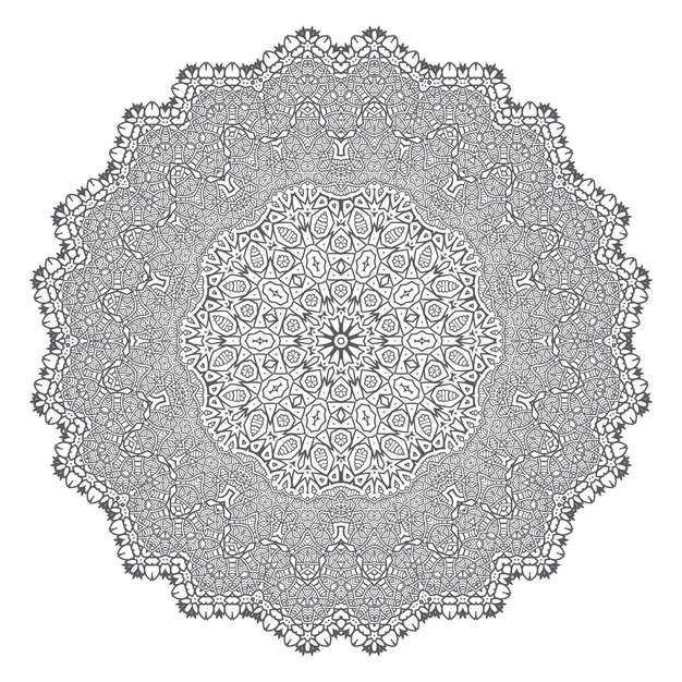 Elegant line art mandala vector for design