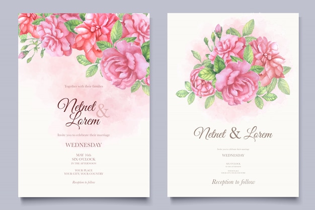 Elegant line art wedding card with beautiful floral and leaves template