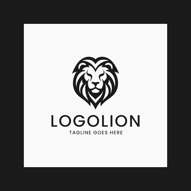 Vector elegant lion logo minimalist and simple symbol logogram clean icon for company brand