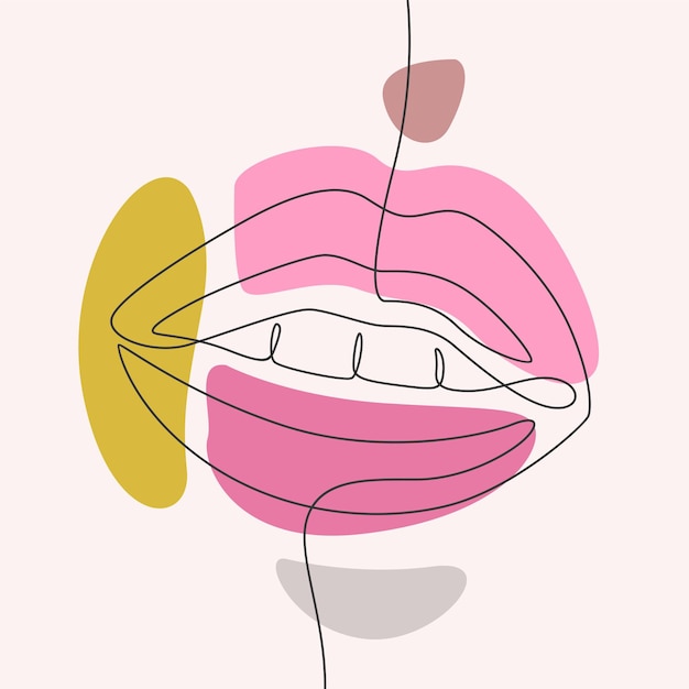 Elegant lip line art design