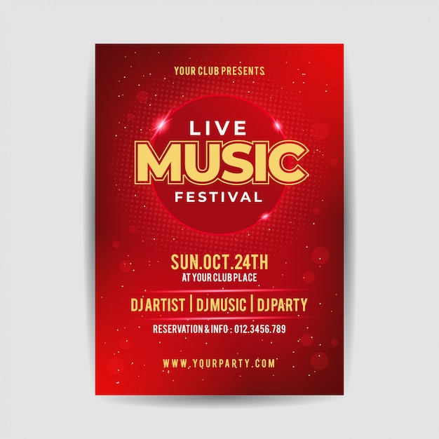 Elegant Live Music Party Festival flyer Poster 