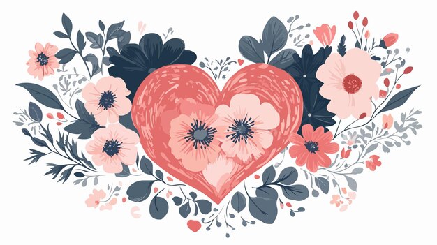 Vector elegant love flowers illustration in fashion theme