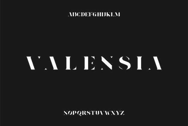 Elegant luxury alphabet font suitable for magazine lettering logotype and creative design