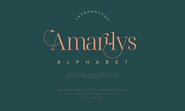 Vector elegant luxury alphabet letters font and number classic lettering minimal fashion design typography