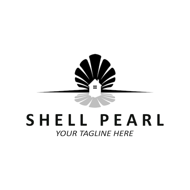 Elegant Luxury Beauty Logo Design Shell Pearl Jewellery suitable for stickers banners posters companies