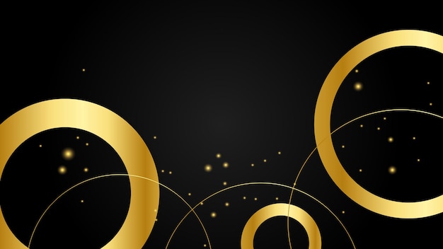 Elegant luxury black and gold abstract design background with circles