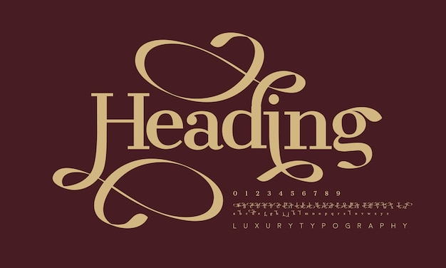 Elegant luxury classic font for weddings, logo, fashion, elegant letter abc typography