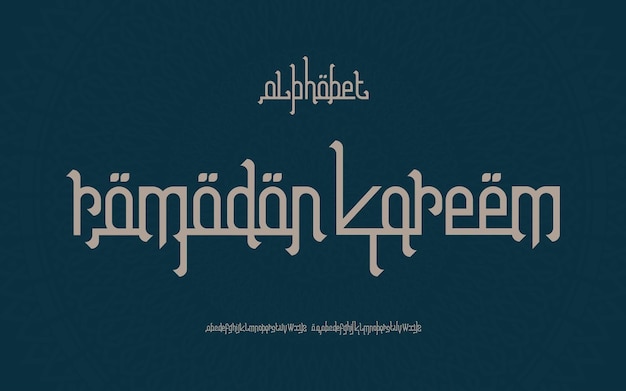 Elegant and luxury decorative font for Ramadan typography fonts logo font Premium Vector