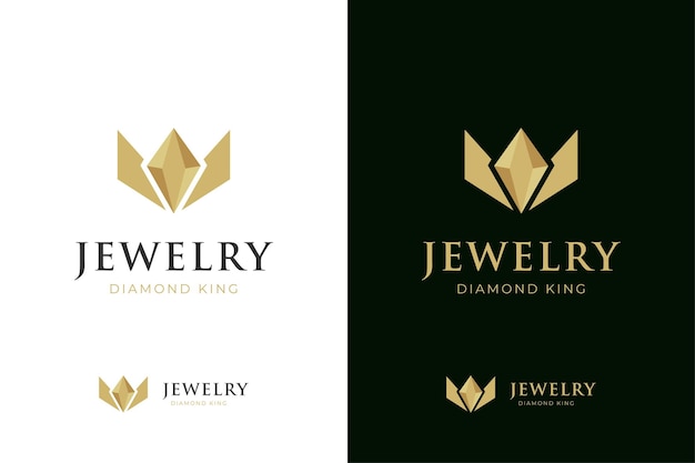 Elegant and luxury Diamond king with Crown Logo icon Design concept for jewelry shop boutique queen symbol