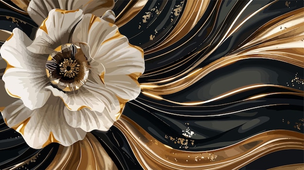 Vector elegant luxury gold wallpaper in black and white tones