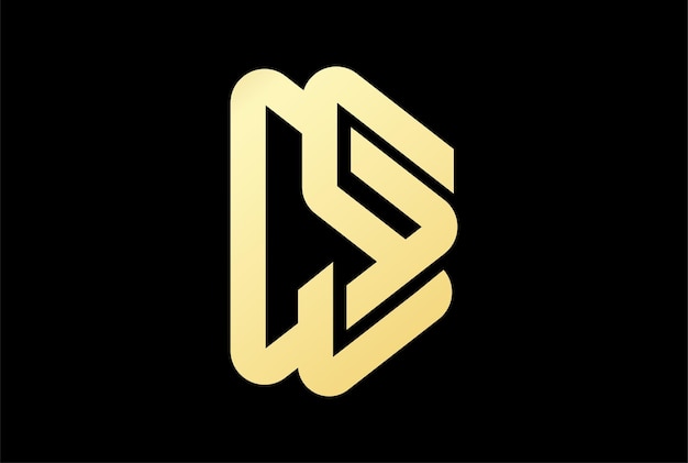 Elegant Luxury Golden Triangle Geometric Initial Letter DS SD Logo Design Vector