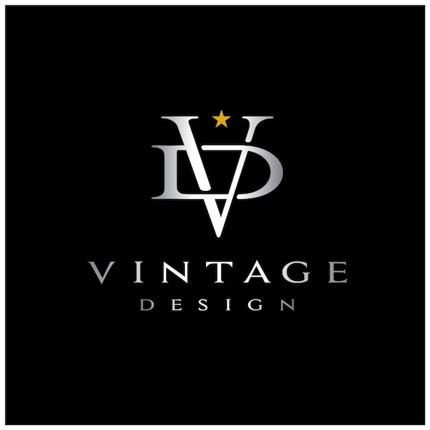 Elegant Luxury Initials Monogram Letter V D Classic Vintage logo design