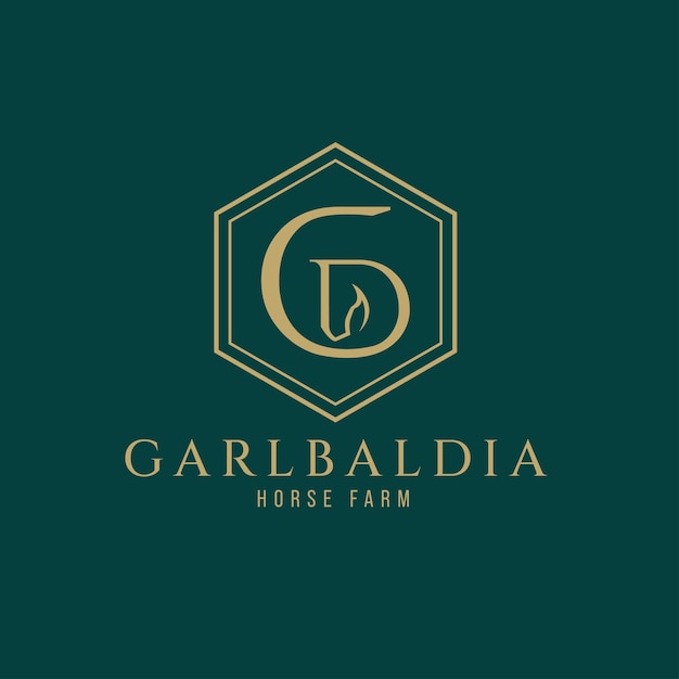 Elegant luxury letter G monogram horse logo letter G horse logo horse head logo