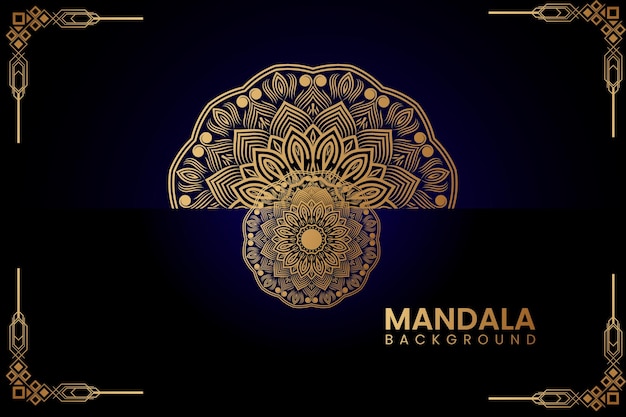 Elegant Luxury mandala background with gold decorations