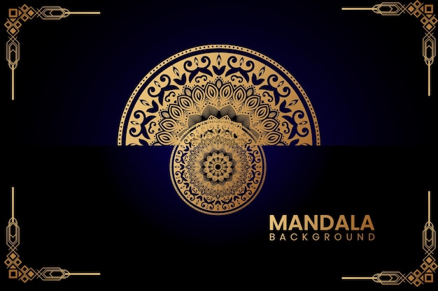 Elegant Luxury mandala background with gold decorations