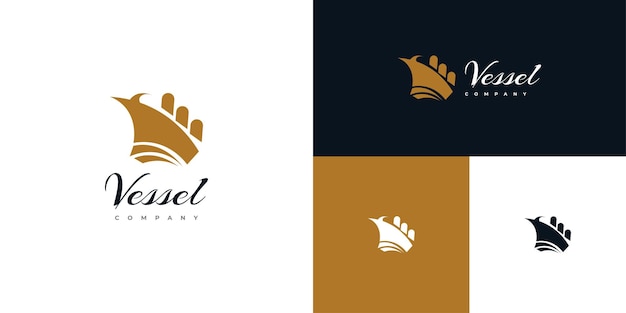 Elegant and Luxury Ship Logo Design Vessel Cruise or Yacht Logo for Travel and Tourism Industry Logo